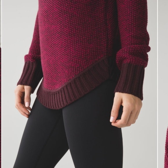 Lululemon passage to Prana sweater in berry rumble/Heathered Bordeaux drama - Picture 11 of 11